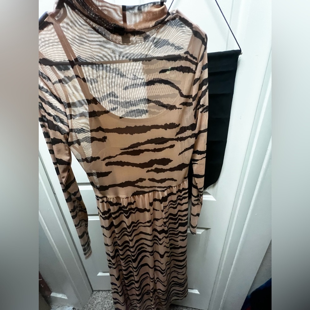 Sheer dress w slip under - midi